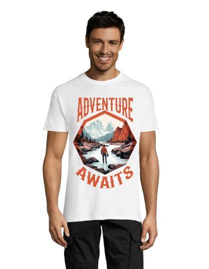 Tricou pentru bărbați Adventure Awaits alb L