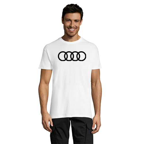 Tricou bărbați Audi Circles alb 2XL