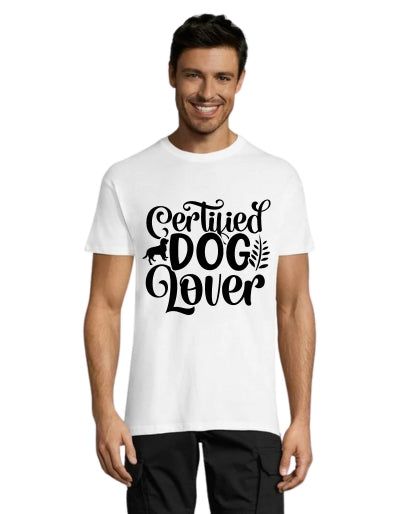 Tricou barbatesc Certified Dog Lover alb 4XL