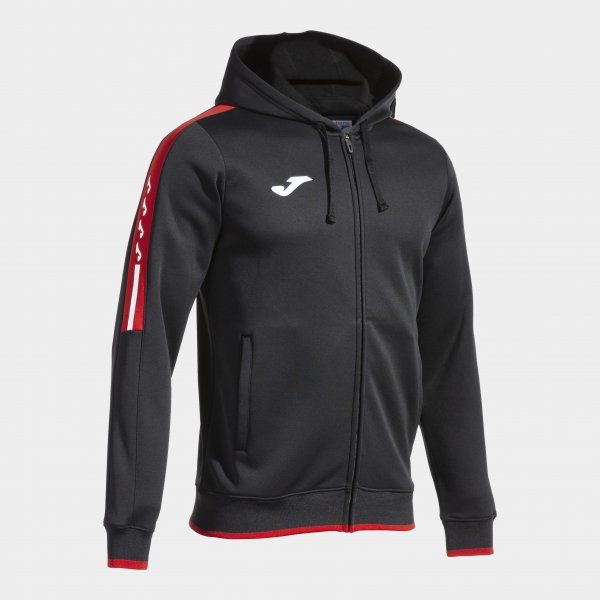 OLIMPIADA ZIP-UP HOODIE hanorac negru roșu 3XS