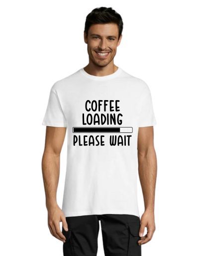 Încărcare cafea, Vă rugăm să așteptați tricou alb pentru bărbați 2XS