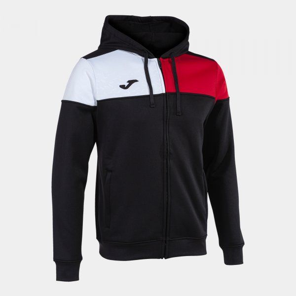 CREW V ZIP-UP HOODIE hanorac negru roșu alb 2XS