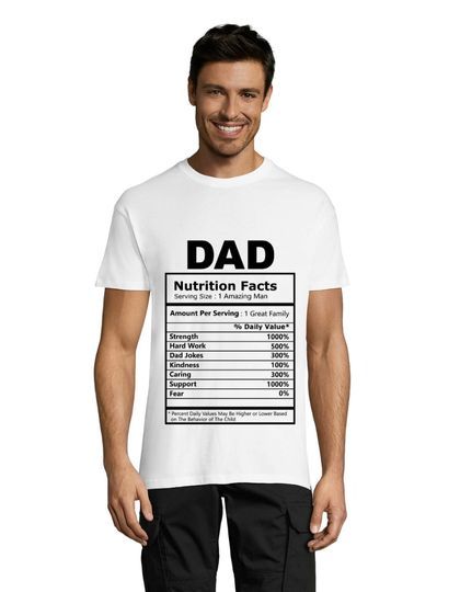 Tricou bărbați Dad's Nutrition Facts alb 3XL