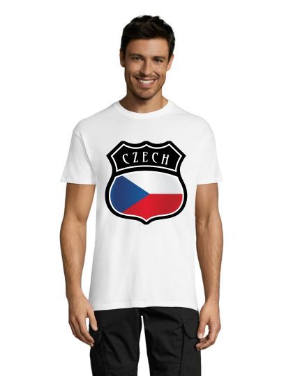 Tricou bărbătesc Stema Republicii Cehe alb 2XS