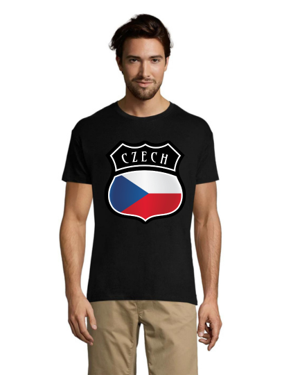 Tricou bărbătesc Stema Republicii Cehe negru XS