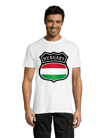 Tricou bărbati Erb Hungary alb 3XL