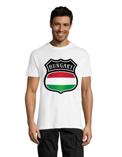 Tricou bărbați Erb Hungary alb 2XL