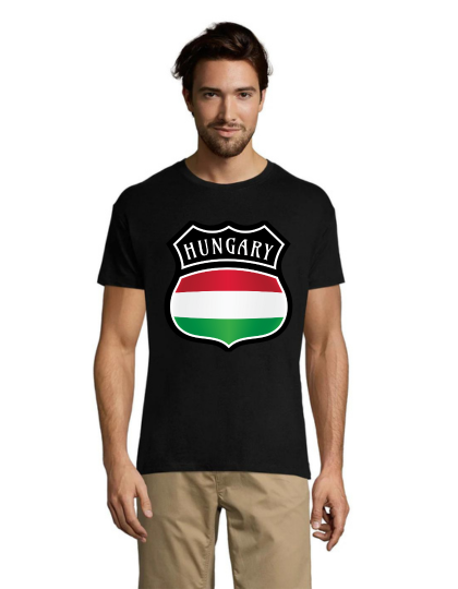 Tricou bărbati Erb Hungary negru 2XL