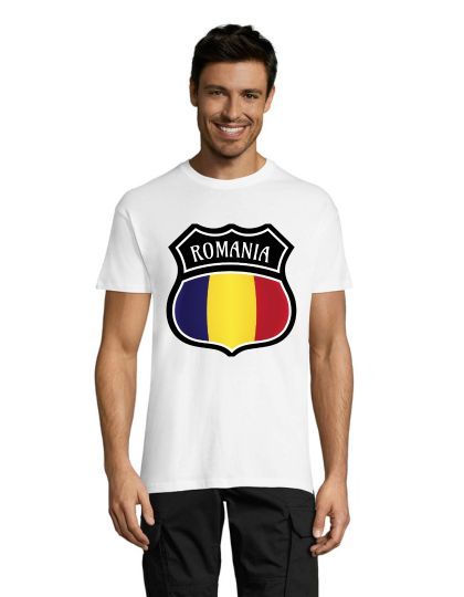 Tricou bărbați Erb România alb XL