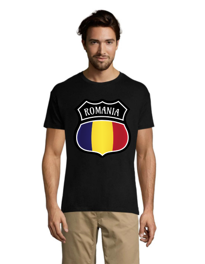 Tricou bărbati Erb România negru XS