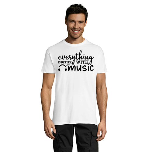 Everything is Better With Music tricou bărbați alb 3XL