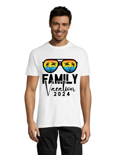 Tricou bărbați Vacanță în familie 2024 alb 3XS