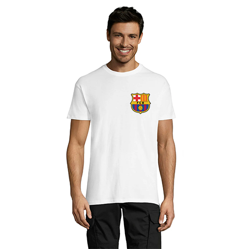 Tricou FC Barcelona pentru bărbați alb L