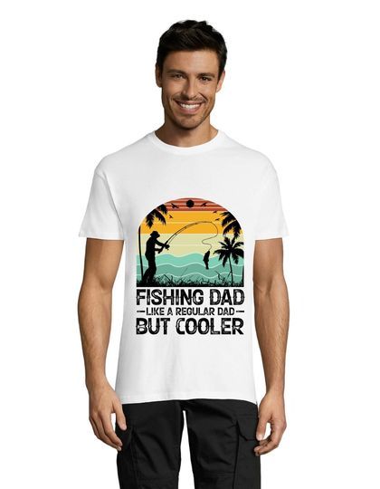 Tricou bărbați Fishing Dad alb 2XL