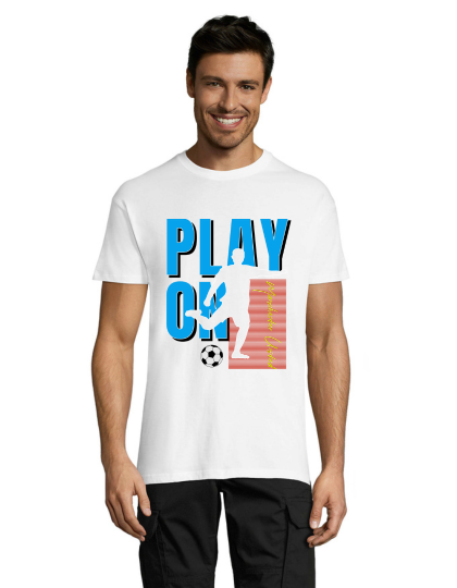 Footbal Play On tricou alb pentru bărbați XS