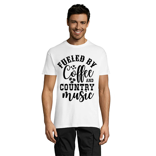 Tricou bărbati Fueled By Coffee And Country Music negru 2XS