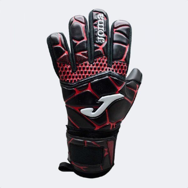 GK- PRO GOALKEEPER GLOVES BLACK RED 7