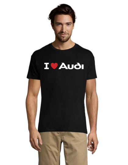 Tricou bărbati I Love Audi negru 2XL