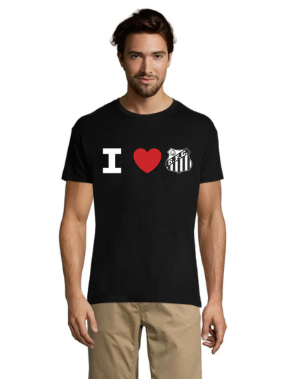 Tricou bărbati I Love Santos Futebol Clube negru 2XL