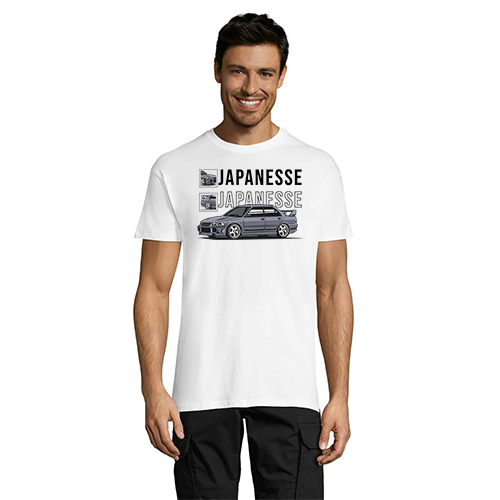 Tricou japonez japonez pentru bărbați alb L