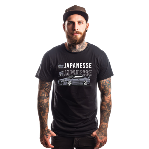Tricou japonez japonez pentru bărbați alb S