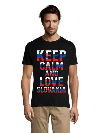 Păstrează-ți calmul și iubește Slovacia tricou bărbați alb 5XL
