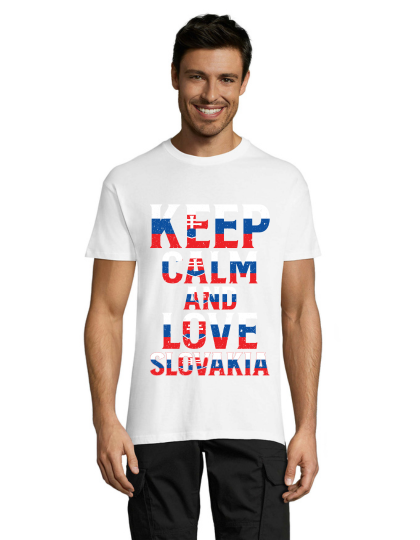Păstrează-te calm și iubește Slovacia tricou bărbați alb L