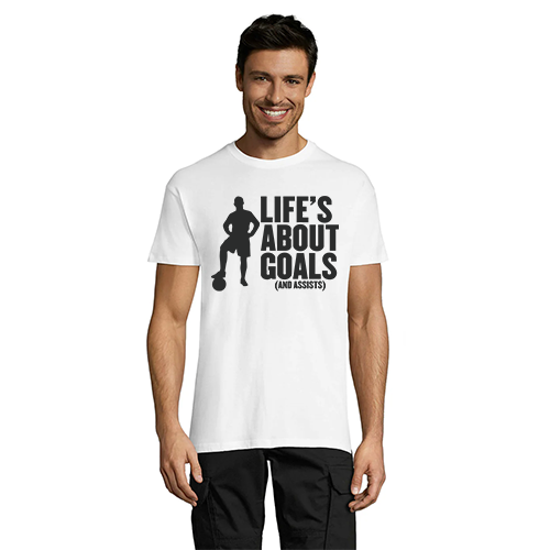 Tricou pentru bărbati Life's About Goals negru 2XL