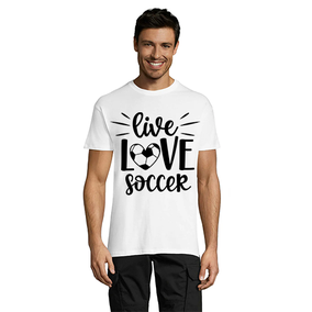 Tricou bărbați Live Love Soccer alb 2XL