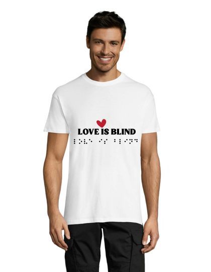 Tricou bărbați Love is Blind alb 3XL