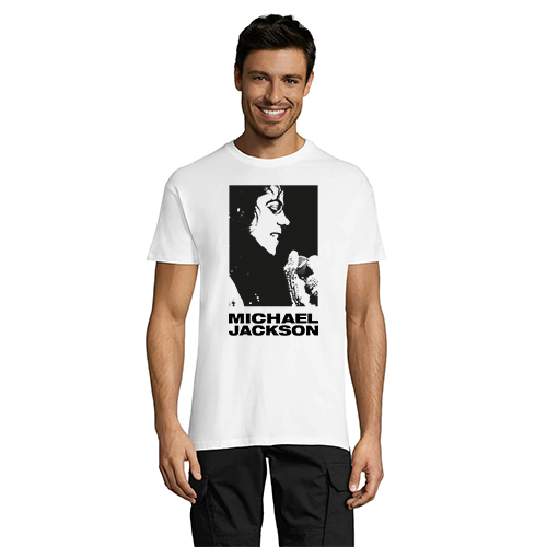 Tricou bărbați Michael Jackson Face alb L