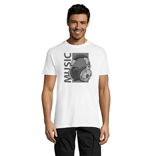 Music Headphones tricou bărbati negru L