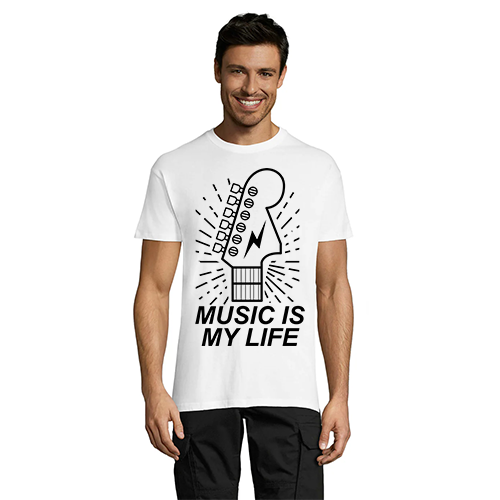 Music is my life tricou bărbați alb 2XS