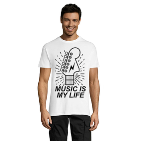 Music is my life tricou bărbați alb 4XS