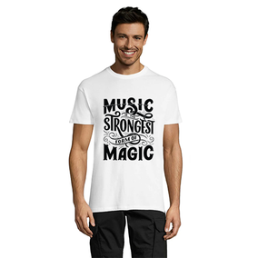 Muzica este cea mai puternică formă de magie tricou bărbați alb 4XL