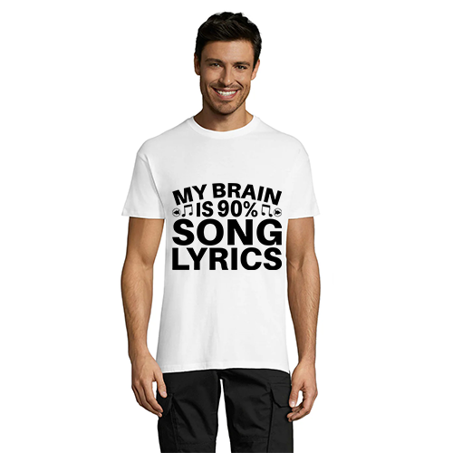 My Brain is 90% Song Lyrics tricou bărbați alb 3XL