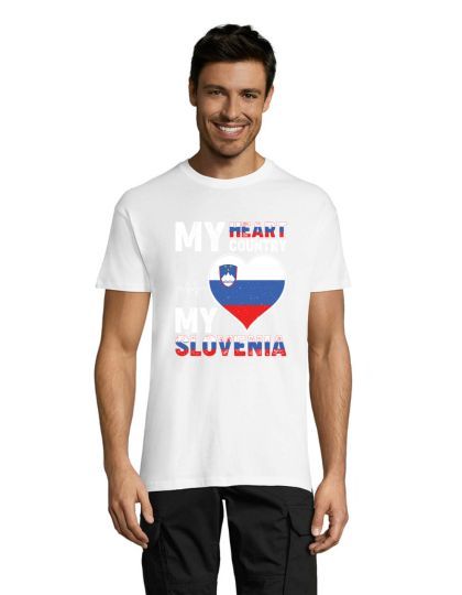 Tricou bărbați Vatra mea, Slovenia mea alb M