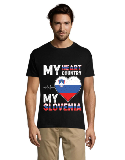 Tricou bărbati Vatra mea, Slovenia mea negru 2XL