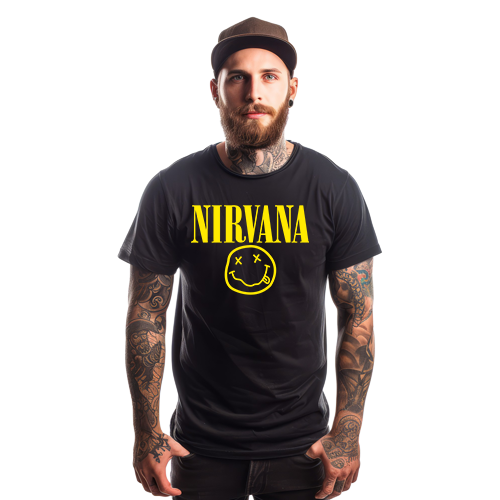 Tricou barbatesc Nirvana 2 alb 3XS