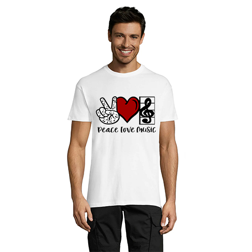 Tricou bărbati Peace Love Music negru XS