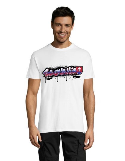 Tricou bărbati cu graffiti Slovacia negru 2XL