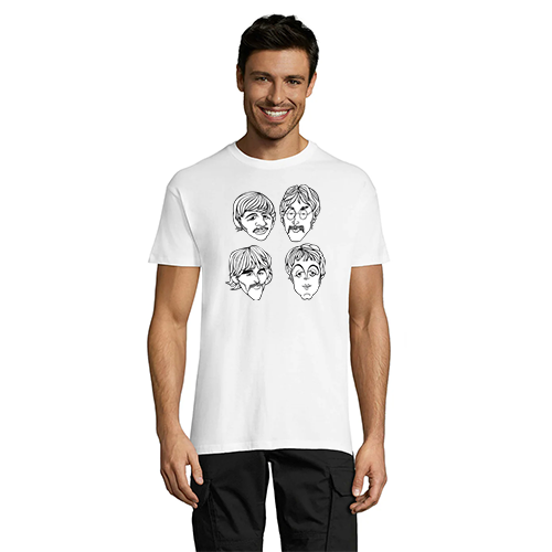 Tricou bărbătesc The Beatles Faces alb 3XL