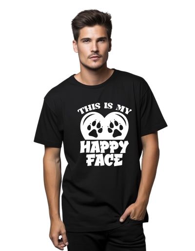 Acesta este tricoul meu pentru bărbați Happy Face alb 2XS
