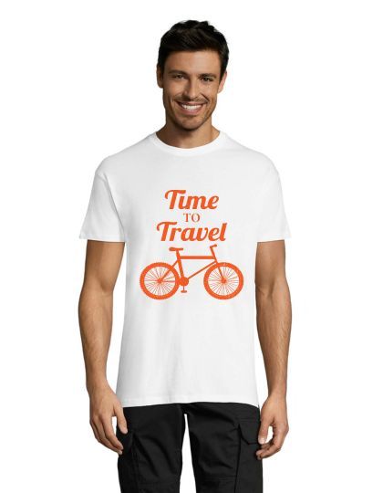 E timpul să călătorești cu bicicleta tricou bărbați alb L