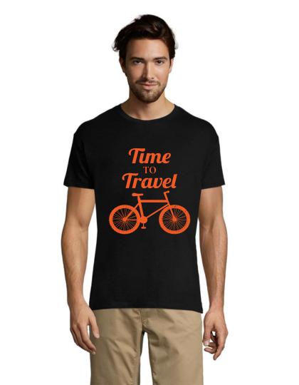 timpul să călătoresti cu bicicletă tricou bărbati negru XS