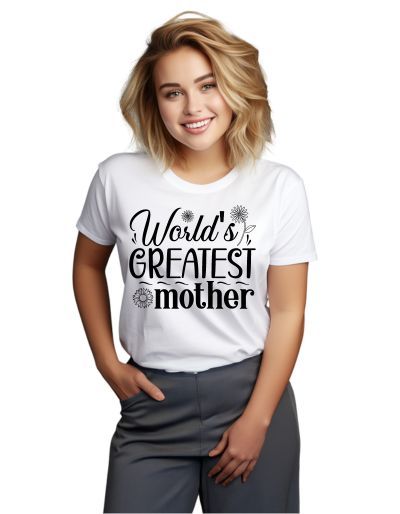 Wo World's greatest mother tricou bărbătesc alb 4XL
