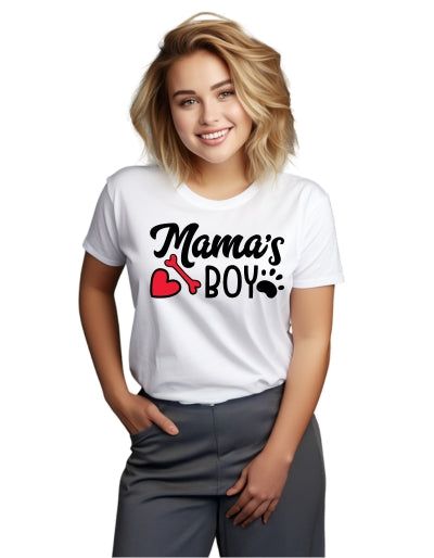 WoMama's boy tricou bărbătesc alb 2XL