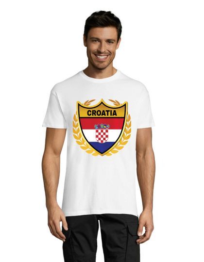 Tricou bărbătesc Stema de aur a Croației alb L